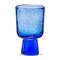 Bubble Glass Footed All Purpose Navy Drinkware - 10oz Dishwasher Safe Drinking Glasses, 5.25" H x 3" L x 3" W